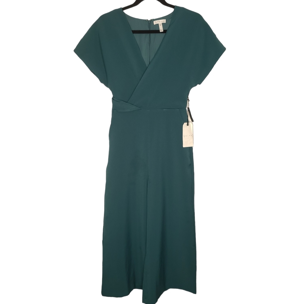NWT! Leith Teal Cropped Wide-Leg Jumpsuit